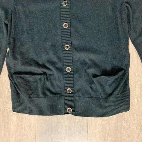 RACHEL Rachel Roy Snakeskin Print Button Cardigan Sweater Green Navy Size Small - Picture 9 of 15